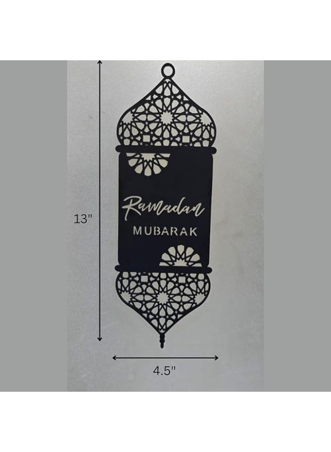 MIRFA Wooden Wall Art With Self Adhesive Base - Black (Ramadan Mubarak - English) - Image 2